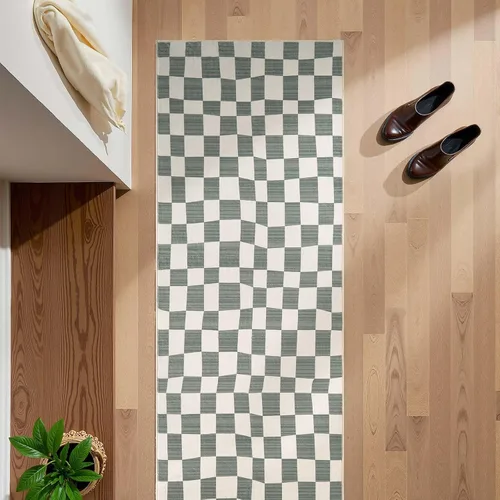 Miniatura 70 de jinchan Alfombra a rayas de 2 x 3 para entrada, alfombra de cocina, tapete pequeño, antideslizante, ligero, de bajo perfil, decoración para entrada