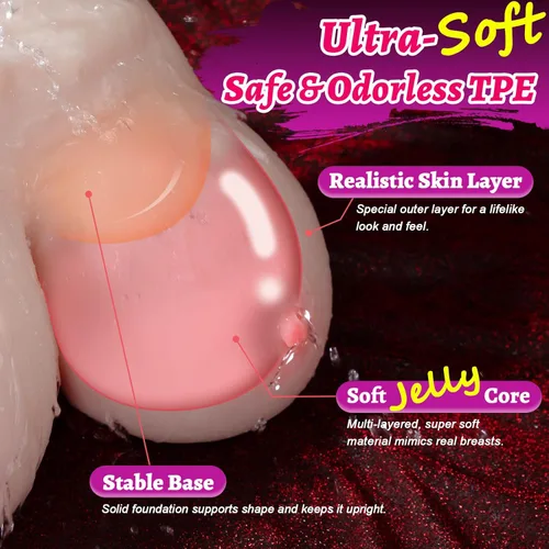 Miniatura 3 de Big Boobs - Muñeca sexual de tamaño real para hombres, 8 libras, suave jalea sexual, muñeca sexual, senos, juguete sexual masturbador, juguetes