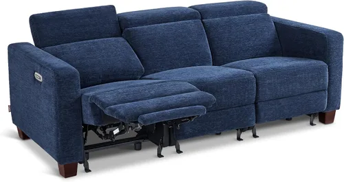 Miniatura 12 de MCombo Sofá Reclinable de 88.6'', Sofá Reclinable Eléctrico Wall Hugger con Reposacabezas Ajustable, Puertos de Carga USB A y C, Patas de Madera