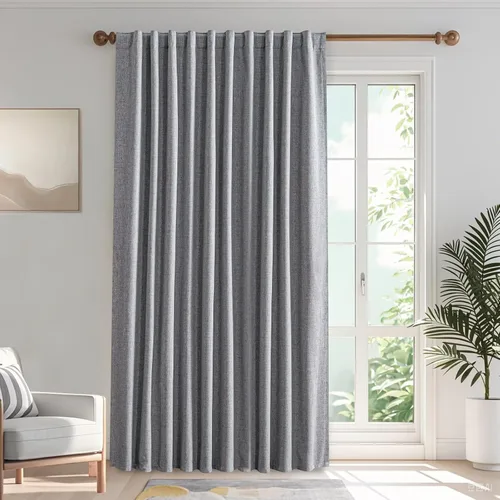 Miniatura 109 de IGEMAEVE Cortinas 100% opacas de 108 pulgadas de largo para dormitorio, juego de 2 paneles de cortinas opacas con bolsillo para barra y pestaña