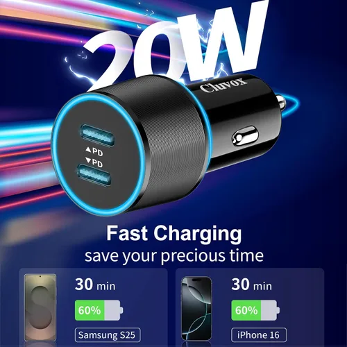 Miniatura 3 de Paquete de 6 cargadores de coche USB C, carga rápida de 40 W para iPhone 17/16 Pro Max/Plus/16 SE/15/14, Samsung Galaxy S25