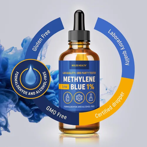 Miniatura 7 de WoldoHealth Gotas de Azul de Metileno 1% 3.4 Fl Oz - Alta pureza, ingredientes de grado farmacéutico USP, probados por terceros, sin formaldehído