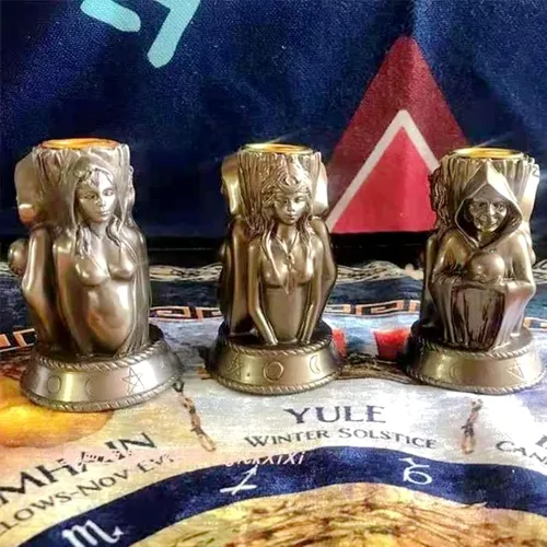 Miniatura 7 de Molde de silicona para velas 3D, 3 lados, diosas, niña, mujer embarazada, anciana, molde de silicona para pilar, aromaterapia, velas, cera, jabón