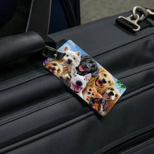 Miniatura 2 de Juego de 2 tarjetas de identificación de equipaje Golden Retriever Westie para perros Selfie Lab