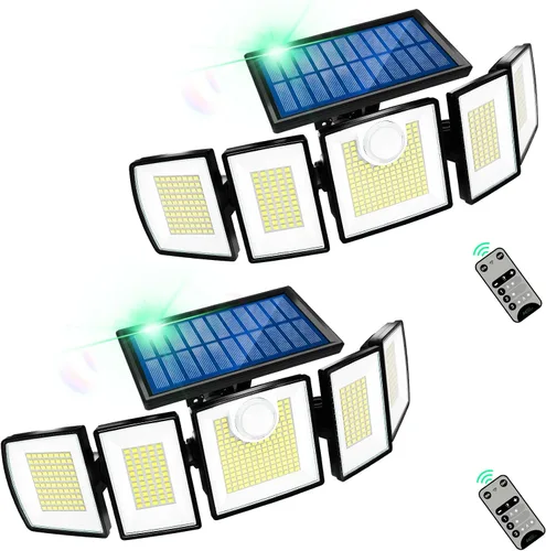 Miniatura 9 de MDCMDCM Luces solares de movimiento para exteriores, con cable de 16.4 pies, luces LED de seguridad de 3000 lm para exteriores del atardecer al