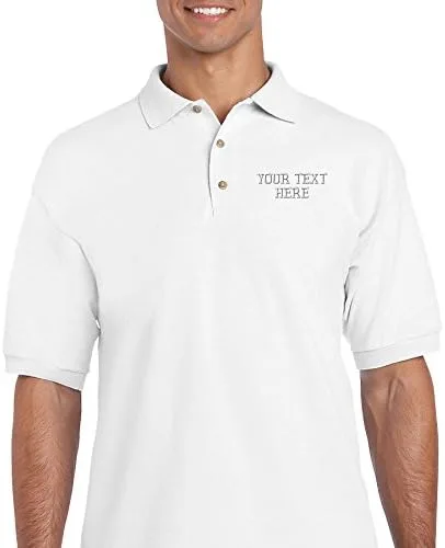 Miniatura 2 de Camisetas de golf de manga corta de algodón con texto personalizado para hombre