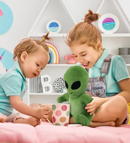 Miniatura 5 de DolliBu Peluche alienígena de peluche, alienígena verde suave, abrazable, adorable juguete de peluche de criatura espacial, lindos regalos extraños