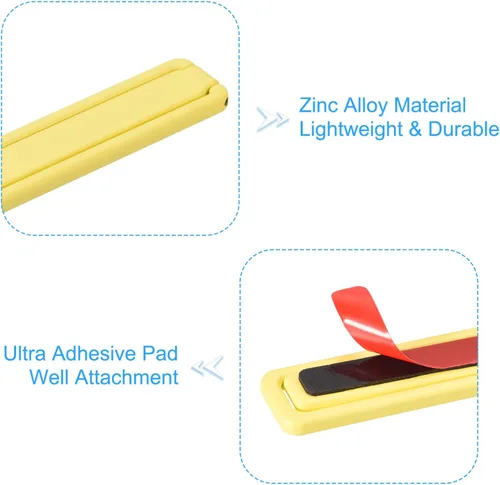 Miniatura 4 de uxcell Soporte delgado para teléfono celular, soporte de escritorio horizontal y vertical, soporte plegable para teléfono para la mayoría de Amarillo