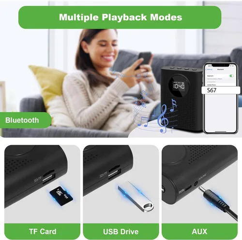 Miniatura 5 de AURTEC Amplificador de voz con micrófono de solapa inalámbrico magnético, amplificador portátil con micrófono inalámbrico de 2.4G, compatible