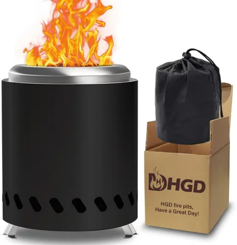 Miniatura 13 de HGD Fogata sin humo de 8.0 x 5.5 pulgadas, hoguera de acero inoxidable, hoguera sin humo para exteriores con bolsa de transporte para campamento