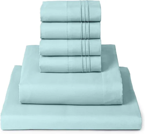 Miniatura 58 de Mellanni Juego de Sábanas Split King - Colección Icónica de 7 Piezas para Ropa de Cama, (Incluye 4 Fundas de Almohada), Bolsillo Profundo de 16 1394