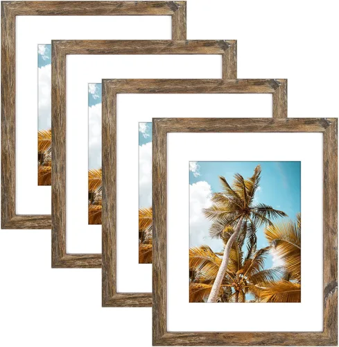 Miniatura 101 de Frametory, Marco de fotos de 11 x 14 pulgadas con paspartú para fotos de 8 x 10 pulgadas, moldeado ancho de vidrio de alta definición, accesorios