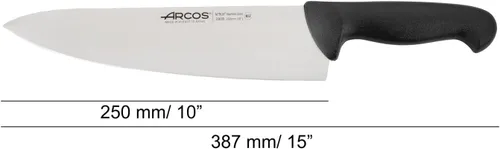 Miniatura 2 de Arcos Cuchillo de chef de acero inoxidable nitrum de 10 pulgadas y hoja de 9.843 in. Cuchillo de cocina profesional multiusos. Mango ergonómico