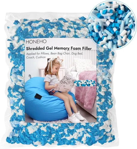 Miniatura 11 de Relleno de espuma viscoelástica de gel triturado de 2.48 libras, cómodo y suave, para almohada refrescante, puf, cama de perro, cojín de sofá