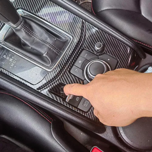 Miniatura 5 de AOKIO Cubierta de Panel Trim de Palanca de Cambios de Consola Central Interior para Accesorios Mazda CX5 CX-5 2017 2018 2019 2020 2021 2022 2023