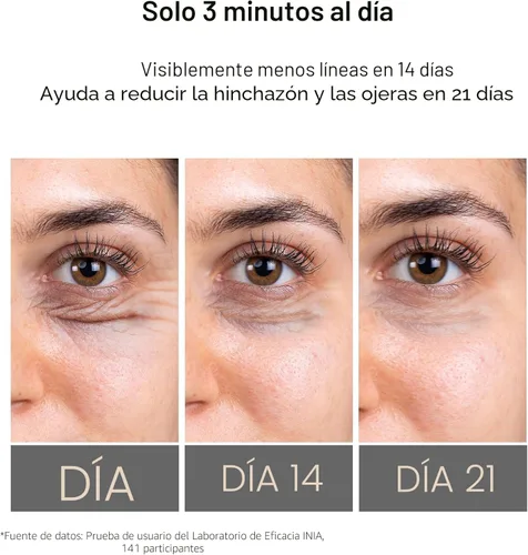 Miniatura 2 de INIA Terapia de luz roja debajo de los ojos para la cara, dispositivo de belleza 4 en 1 con calor, vibración, masaje y luz roja para ojeras