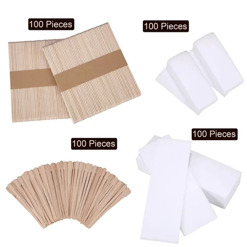 Miniatura 3 de Yaomiao Kit de tiras de cera de 400 piezas, tiras no tejidas con aplicador para depilación corporal y facial Blanco