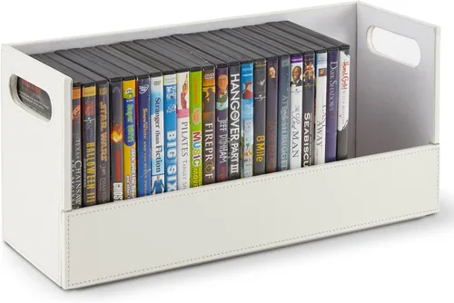 Miniatura 8 de Stock Your Home caja de almacenamiento y organizador para DVD color chocolate, para almacenamiento y organización de CD en estantes, capacidad