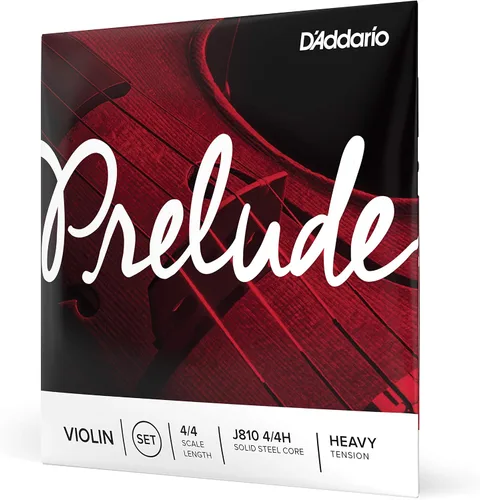 Miniatura 4 de D'Addario Prelude - Juego de cuerdas para violín, escala 4/4, tensión pesada, J810 4/4H, núcleo de acero sólido, tono cálido, económico y duradero
