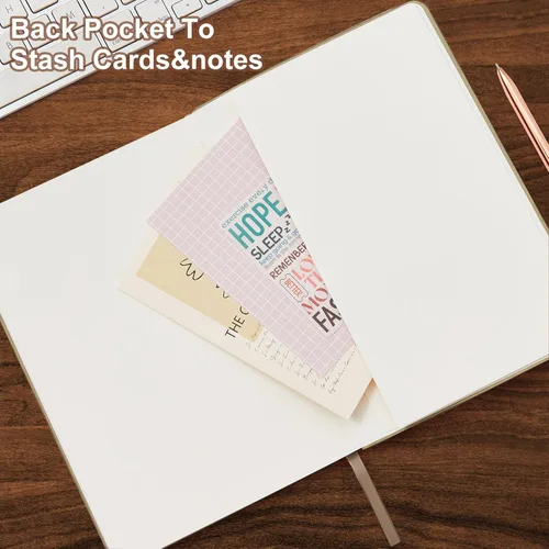 Miniatura 7 de Cuaderno con Líneas para Trabajo, Cuaderno de Notas con Rayas Universitarias 5.79"x8.27" A5 Cuero PU para Escritura Diaria 216 Páginas para Mujeres