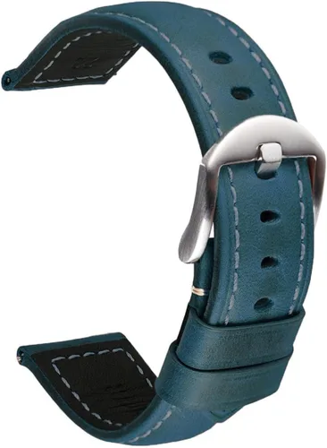 Correa de reloj de cuero vintage para reloj Omega X Swatch Moonswatch Frosting Crazy Horse Reemplazo de cuero genuino para Samsung Galaxy Watch