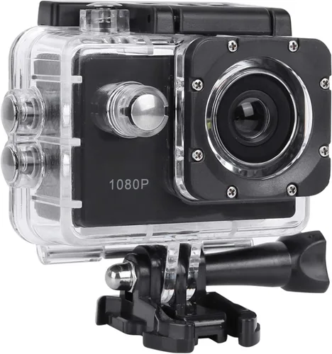 Videocámara de cámara de acción A7, 1080P HD, pantalla de 2.0 pulgadas, resistente al agua de 98.4 ft, gran angular de 140°, batería de 900 mAh,