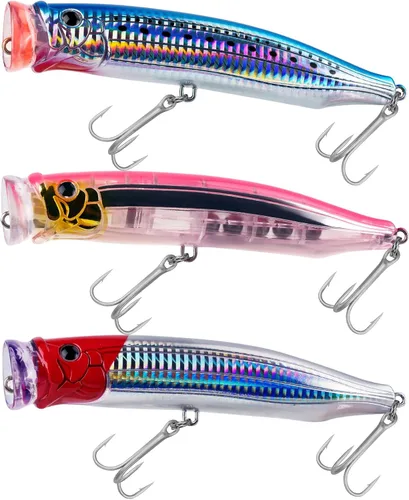 Miniatura 15 de THKFISH Señuelos para pesca de agua salada de atún para pesca de surf, lubina con ojos 3D para atún GT peces grandes, 5.9 pulgadas, 1 unidad/3 1