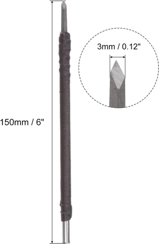 Miniatura 2 de uxcell Cuchillo para tallar cinceles de madera, punta angular de carburo de tungsteno de 0.118 in, herramienta de mano para carpintería, Graver
