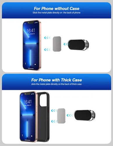 Miniatura 7 de Paquete de 2 soportes magnéticos para teléfono para automóvil, imán de mejora, rotación de 360 grados y fácil instalación, compatible con todos