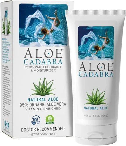 Aloe Cadabra Lubricante Personal Natural a Base de Agua y Humectante Vaginal, Lubricante de Aloe Orgánico para Hombres, Mujeres y Parejas, Sin
