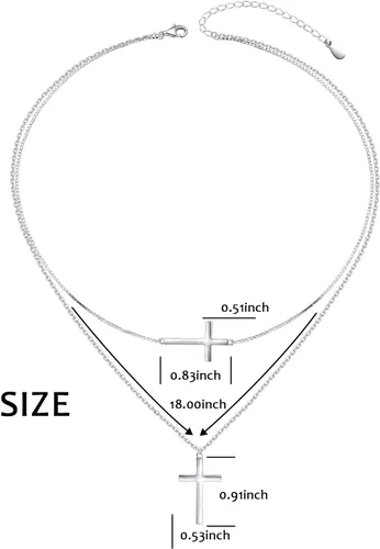 Miniatura 7 de Collar con colgante de cruz de fe de plata esterlina S925, regalo de joyería cristiana para mujer