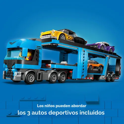 Miniatura 5 de LEGO City Camión Transportador de Autos con Autos Deportivos Juego de Construcción - Juguete de Camión Semi con Transportador y Remolque para Niños