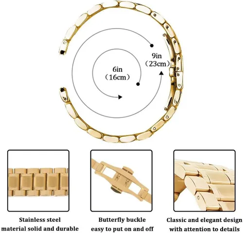 Miniatura 4 de Impresionante correa de reloj de acero inoxidable cepillado de repuesto con extremo recto y curvado