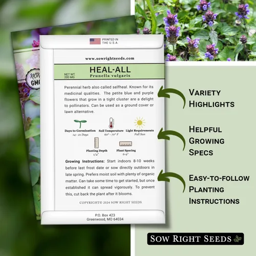 Miniatura 2 de Sow Right Seeds - Sanar todas las semillas para plantar - Prunella vulgaris autocurable - Hierba medicinal tradicional sin OMG - Cultiva tu propio