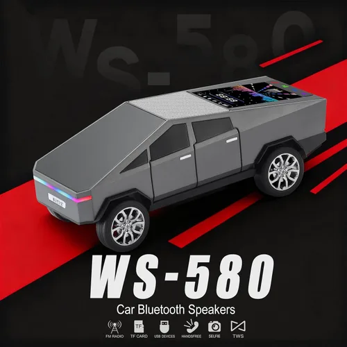 Miniatura 2 de WSTER Cyber Pickup - Altavoz Bluetooth con pantalla LED, regalo considerado para fanáticos del diseño de automóviles y usuarios de audio, TWS