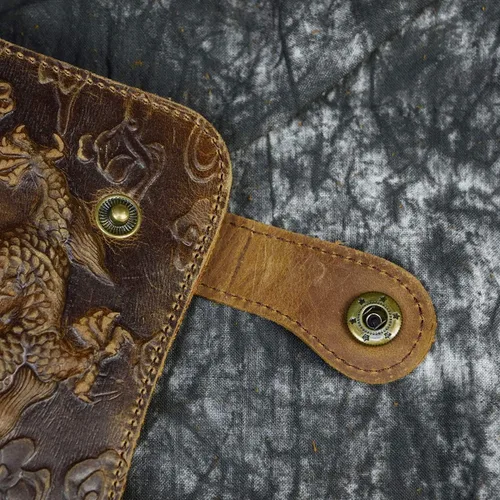 Miniatura 3 de LUUFAN Cartera larga de cuero genuino para hombre tarjetero con bolsillo para monedas