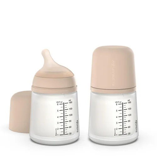 Suavinex Zero Zero - Biberón anti cólico para bebé, marca española de biberones no 1, minimiza el rechazo del biberón y la confusión del pezón, Claro