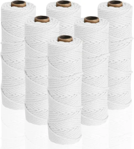 Miniatura 11 de 6 rollos de cuerda de macramé de 0.118 pulgadas x 328 yardas, cuerda de algodón de colores para bricolaje, colgar plantas, manualidades, suministros