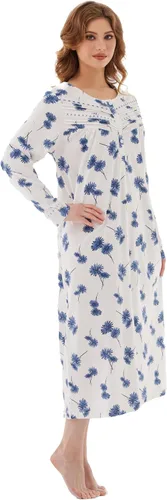 Miniatura 5 de Keyocean. - Camisón largo para mujer, de algodón, suave, ligero, ropa de dormir y de descanso para el verano.