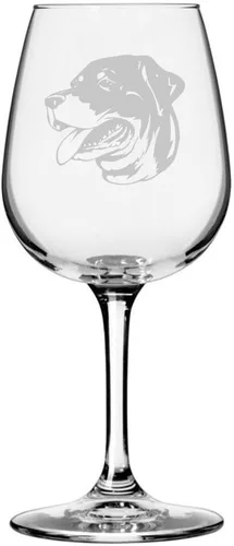 Miniatura 154 de Copa de vino de 12.75 onzas con diseño de perro grabado