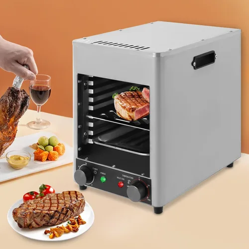 Miniatura 4 de Asador eléctrico para carnes, parrilla eléctrica de 30-1500 °F, parrilla eléctrica portátil de acero inoxidable, parrilla de carne de mesa