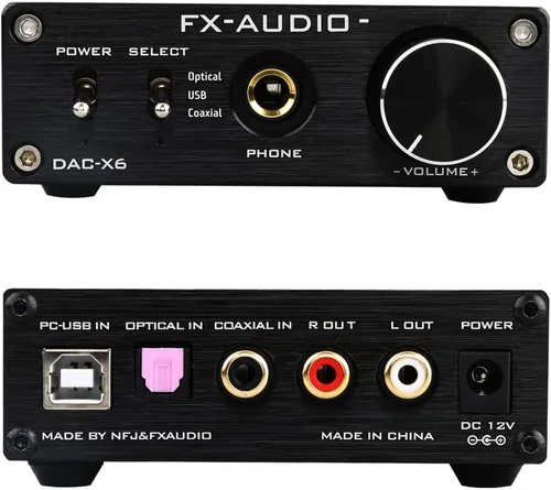Miniatura 2 de FX-Audio DAC-X6 Combo de amplificador de auriculares + perilla de control de volumen activo KGUSS Mini