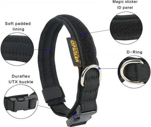 Miniatura 3 de EXCELLENT ELITE SPANKER Collar de nailon para cachorro, ajustable, suave, acolchado, resistente, hebilla de liberación rápida, ligero, sin Negro