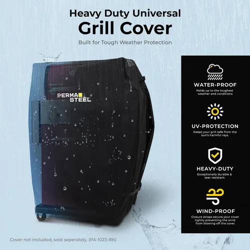 Miniatura 11 de Permasteel Parrilla de gas propano de 2 quemadores, parrilla de barbacoa con mesas laterales plegables y ganchos para herramientas, perfecta