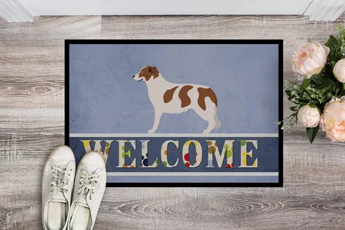 Miniatura 2 de Caroline's Treasures BB8334MAT AIDI - Tapete para perro de montaña Atlas de 18 x 27 pulgadas, tapete azul para puerta delantera, para interiores