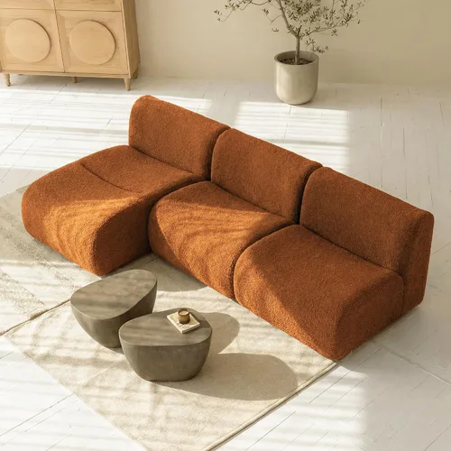 Miniatura 13 de Sofá individual modular curvado, sofá sherpa de espuma de 33 pulgadas, cómodos sofás de peluche para espacios pequeños, sofás modulares modernos