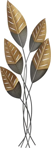 Miniatura 8 de Deco 79 Decoración de pared de hojas de metal, 17 x 2 x 43 pulgadas, color dorado