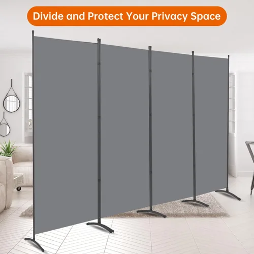 Miniatura 5 de Divisor de habitación de 6 pies de pantallas plegables de privacidad, 4 paneles divisores de habitación con diseño independiente, divisor de pared