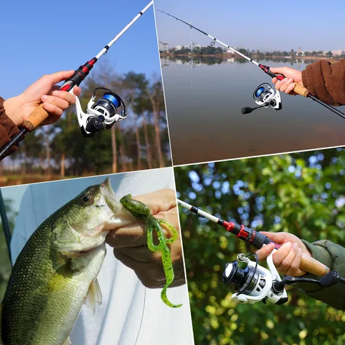 Miniatura 9 de Sougayilang Combo giratorio, caña de pescar mediana pesada y carrete giratorio de 2000, caña de pescar y carrete Commbo para aparejos de pesca