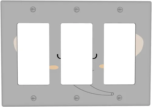 Miniatura 19 de Cubierta de interruptor de luz dúplex de elefante de dibujos animados de 1 banda, cubiertas de enchufe, placa frontal decorativa para receptáculo